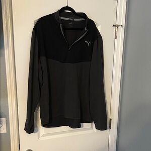 PUMA Men’s 1/4-Zip Pullover – XXL – Black & Gray – Performance Golf Layer